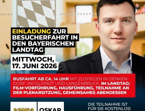 Besucherfahrt in den Bayerischen Landtag von MdL Oskar Lipp